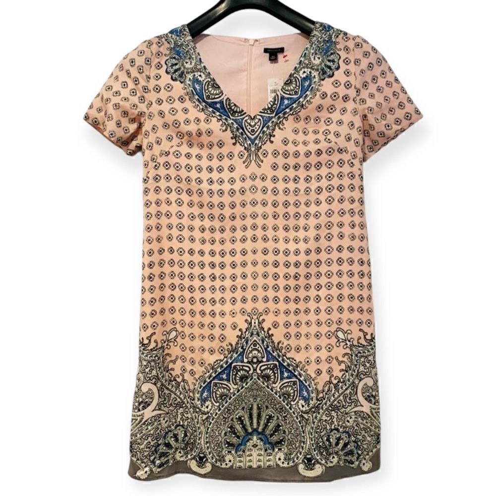 Ann Taylor Pink Paisley Shift Dress Size XS